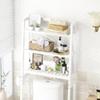 MallKing Over The Toilet Storage, Wooden 3-Tier Over-The-Toilet Rack Bathroom Space Saver Organizer, Freestanding Above Toilet with Toilet Paper Holder and Hooks (White) view 2