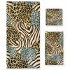 ALAZA Zebra Tiger Leopard Animal Print Soft 3 Piece Bath Towels Set for Bathroom Spa Hotel, 1 Bath Towel+ 1 Hand Towel+ 1 Washcloth view 1