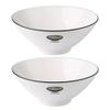2PCS Noodle Bowl Japanese Ceramic Soup Bowl Household Kitchen Rice Bowl Hat Salad Bowl (Color : White, Size : 20.5 * 8.4cm/8") view 1