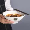 2PCS Noodle Bowl Japanese Ceramic Soup Bowl Household Kitchen Rice Bowl Hat Salad Bowl (Color : White, Size : 20.5 * 8.4cm/8") view 2