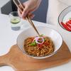 2PCS Noodle Bowl Japanese Ceramic Soup Bowl Household Kitchen Rice Bowl Hat Salad Bowl (Color : White, Size : 20.5 * 8.4cm/8") view 3