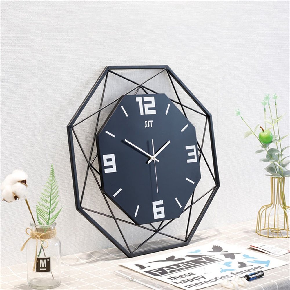 Clock Large Wall Clock MDF + Iron Bracket, for Living Room Decor Metal Non-Ticking Silent Art Big Wall Clock Decor Decorative Wall Clock, 14in/ 18in/ 22in/ 24in