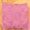 lovemyfabric Satin Rosette Floral Textured Decorative Throw Pillow Cushion Cover for Christmas Decor, Bedroom, Sofa, Kitchen, Classroom, Living Room, Interior Design (12" x 18", Pink) view 2