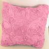lovemyfabric Satin Rosette Floral Textured Decorative Throw Pillow Cushion Cover for Christmas Decor, Bedroom, Sofa, Kitchen, Classroom, Living Room, Interior Design (12" x 18", Pink) view 3