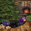 Fur Accents Christmas Decor, Ornament, Faux Sheepskin Round Tree Skirt, Thick Shaggy Faux Fur, Hand Made to Order USA (6' Diameter, Hot Pink with Black Tips) view 2