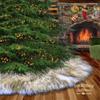 Fur Accents Christmas Decor, Ornament, Faux Sheepskin Round Tree Skirt, Thick Shaggy Faux Fur, Hand Made to Order USA (6' Diameter, Hot Pink with Black Tips) view 3