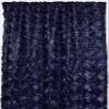 lovemyfabric Floral Rosette Flower Textured Curtain Panel 54 Inch Wide/Wedding/Photography/Backdrop/Window Treatment/Window Curtain (96" Long, Navy) view 1