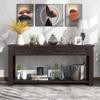 XD Designs Solid Wood Console Table, 64.2In Long Classic Accent Retro Entryway Sofa Table with 4 Storage Drawers and Bottom Shelf, Rustic Chic for Living Room Hallway (Espresso-1) view 1