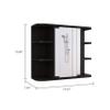 Roma Mirrored Medicine Cabinet with Six External Shelves and Three Interior Shelves, 19" H, Black, Bathroom view 2