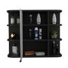 Roma Mirrored Medicine Cabinet with Six External Shelves and Three Interior Shelves, 19" H, Black, Bathroom view 4