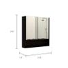 Depot E-Shop Tatacoa Mirror Medicine Cabinet with One Open Shelf and Three Interior Shelves, 24.6" H, Black, Bathroom view 2