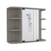 DEPOT E-SHOP Roma Mirrored Medicine Cabinet, Six External Shelves, Three Interior Shelves, Light Gray -Bathroom view 1