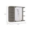 DEPOT E-SHOP Roma Mirrored Medicine Cabinet, Six External Shelves, Three Interior Shelves, Light Gray -Bathroom view 2