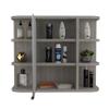 DEPOT E-SHOP Roma Mirrored Medicine Cabinet, Six External Shelves, Three Interior Shelves, Light Gray -Bathroom view 4