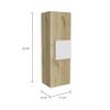 Medicine 38H Single Door Cabinet, 3 Shelves, Light Oak/White view 3