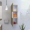 Medicine 38H Single Door Cabinet, 3 Shelves, Light Oak/White view 4