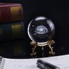 60/80/100mm 3D Laser Engraved Galaxy Glass Ball Crystal Miniatures Boy Gifts Sphere Home Decoration Accessories Globe Universe P (Galactic Gold Base,10cm) view 1
