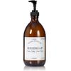 Artanis Home Refillable Amber Glass Dish Soap Dispenser 16 oz Chrome Accent Waterproof Labeled Apothecary Bottle with Black Plastic Pump view 1
