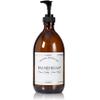 Artanis Home Refillable Amber Glass Hand Soap Dispenser 16 oz Chrome Accent Waterproof Labeled Apothecary Bottle with Black Plastic Pump view 1