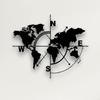 DEKADRON Metal World Map Art, Metal Wall Decor Home Office Decoration Bedroom Living Room Decoration (55" W x 41" H / 140x104 cm, Black) view 1