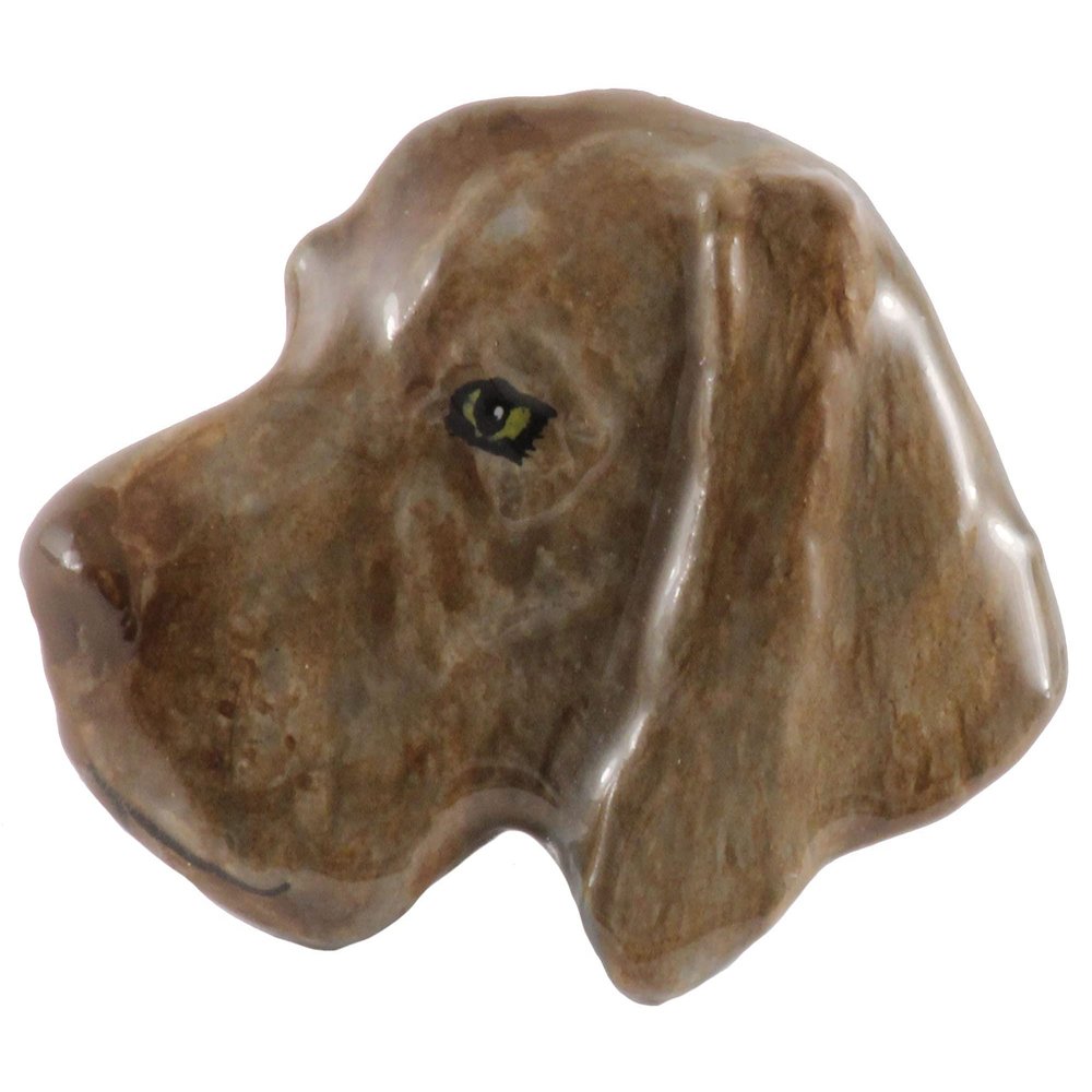 Handcrafted Hand Painted Weimeraner Dog Head Magnet for Personalizing Home Office School Classroom Refrigerator Whiteboard Locker - Made in USA - SKU DP176MAG