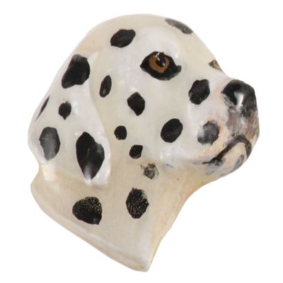 Handcrafted Hand Painted Dalmatian Dog Head Magnet for Personalizing Home Office School Classroom Refrigerator Whiteboard Locker - Made in USA - SKU DP068MAG