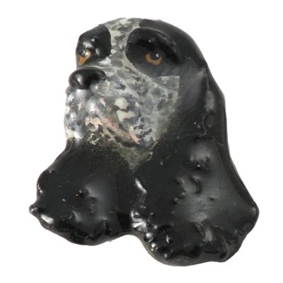 Handcrafted Hand Painted American Cocker Spaniel Dog Head Magnet for Personalizing Home Office School Classroom Refrigerator Whiteboard Locker - Made in USA - SKU DP008AMAG