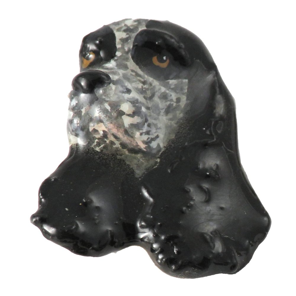 Handcrafted Hand Painted American Cocker Spaniel Dog Head Magnet for Personalizing Home Office School Classroom Refrigerator Whiteboard Locker - Made in USA - SKU DP008AMAG
