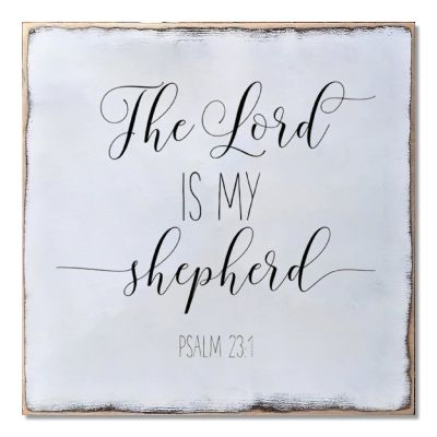 Aihesui Wood Sign Hanging Wall Decoration Farmhouse the Lord is My Shepherd Wall Art for Living Room Kitchen Batheroom Bedroom Office School 12x12inch