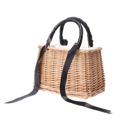 PRETYZOOM Wicker Rattan Flower Basket, Black, 150 cm