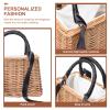 PRETYZOOM Wicker Rattan Flower Basket, Black, 150 cm view 3