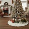 AISENO 48 Inch Christmas Tree Skirt Faux Fur with Cable Knit Knitted Thick Decoration for Merry Christmas Decorations view 3