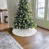 AISENO 48 Inch Christmas Tree Skirt Faux Fur with Cable Knit Knitted Thick Decoration for Merry Christmas Decorations view 4