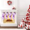 CUXWEOT Personalized Abstract Tie Dye Swirl Purple Christmas Stockings Customize Name Candy Bag for Family Holiday Party Decorations Gift 17.52 x 7.87 Inch view 2