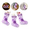 CUXWEOT Personalized Abstract Tie Dye Swirl Purple Christmas Stockings Customize Name Candy Bag for Family Holiday Party Decorations Gift 17.52 x 7.87 Inch view 3