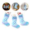 CUXWEOT Personalized Blue Purple Ethnic Tie Dye Christmas Stocking Customize Name Xmas Socks for Family Holiday Decorations Gift 17.52 x 7.87 Inch view 3