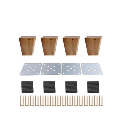 Sideboard Table Sofa Legs Right Angle Trapezoid Sofa Table Feet Couch Dresser Armchair Foot Oak Wood More Gifts 4pcs 10cm Height Wooden Furniture Legs (Color : 2 sets)