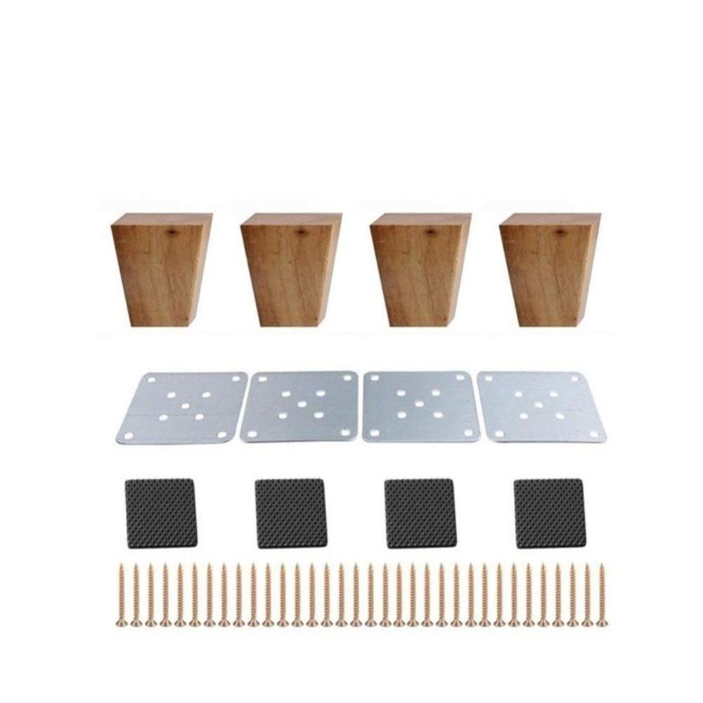 Sideboard Table Sofa Legs Right Angle Trapezoid Sofa Table Feet Couch Dresser Armchair Foot Oak Wood More Gifts 4pcs 10cm Height Wooden Furniture Legs (Color : 2 sets)