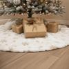 AOGU 60 Inch Sequin Faux Fur Christmas Tree Skirt Decoration for Merry Christmas Party White Plush Gold Sequin Snowflake Xmas Christmas Tree Skirt Decorations view 3