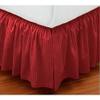 Burgundy Stripe, Full Size Dust Ruffled Bed Skirt, 800 Thread Count 100% Egyptian Cotton 18" inch Drop Split Corner Ruffle Bed Skirt, Wrinkle & Fade Resistant view 1