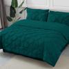 PG Beddings Pinch Pleated Bedding Comforter Sets for Twin Bed - 8 Pieces Pintuck Bed in a Bag, Teal Color, Comforters, Sheets, Bedskirt, Pillowcases & Shams - 24" Deep Pocket view 1