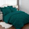 PG Beddings Pinch Pleated Bedding Comforter Sets for Twin Bed - 8 Pieces Pintuck Bed in a Bag, Teal Color, Comforters, Sheets, Bedskirt, Pillowcases & Shams - 24" Deep Pocket view 2