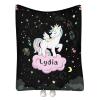 Custom Baby Blanket with Name, Personalized Kids Blanket with Unicorn Pattern for Girls Boys Soft Throw Fleece Blanket Customized Name Receiving Swaddle Blanket Birthday 40"x50" view 1