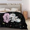 Custom Baby Blanket with Name, Personalized Kids Blanket with Unicorn Pattern for Girls Boys Soft Throw Fleece Blanket Customized Name Receiving Swaddle Blanket Birthday 40"x50" view 3