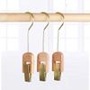 8Pcs Wooden Hat Pants Hanger Clip Laundry Hooks Clip Swivel Hanging Curtain Clips Clothes Pins Beach Towel Clips view 3
