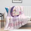 Custom Baby Blanket with Name, Personalized Kids Blanket with Unicorn Pattern for Girls Boys Soft Throw Fleece Blanket Customized Name Receiving Swaddle Blanket Birthday 40"x50" view 2