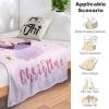 Custom Baby Blanket with Name, Personalized Kids Blanket with Unicorn Pattern for Girls Boys Soft Throw Fleece Blanket Customized Name Receiving Swaddle Blanket Birthday 40"x50" view 4
