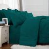 Epic Cotton Pinch Pleated Bedding Comforter Sets for Queen Bed - 8 Pieces Pintuck Bed in a Bag, Teal Color, Comforters, Sheets, Bedskirt, Pillowcases & Shams - 24" Deep Pocket view 4