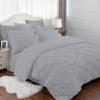 Epic Cotton Pinch Pleated Bedding Comforter Sets for Cal-King Bed - 8 Pieces Pintuck Bed in a Bag, Silver Color, Comforters, Sheets, Bedskirt, Pillowcases & Shams - 24" Deep Pocket view 2