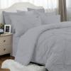 Epic Cotton Pinch Pleated Bedding Comforter Sets for Cal-King Bed - 8 Pieces Pintuck Bed in a Bag, Silver Color, Comforters, Sheets, Bedskirt, Pillowcases & Shams - 24" Deep Pocket view 3
